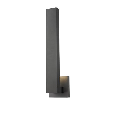 Z-LITE Edge 2 Light Outdoor Wall Sconce, Black & Sand Blast 576M-BK-LED